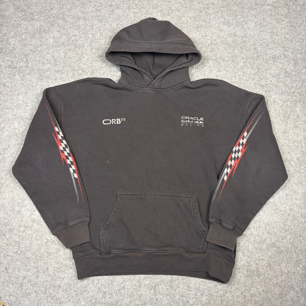 Hollister Oracle Red Bull Racing Hoodie Black Boxy Fit F1 Mens Small Tall